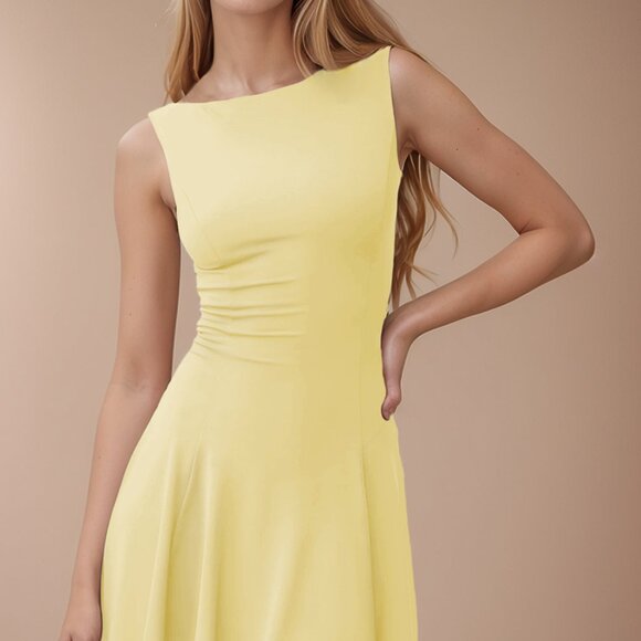 High-Low Round Neck Sleeveless Mini Dress - Picture 1 of 9